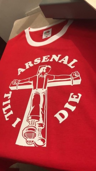 Arsenal Till I Die T Shirt (Red) Ringer Version