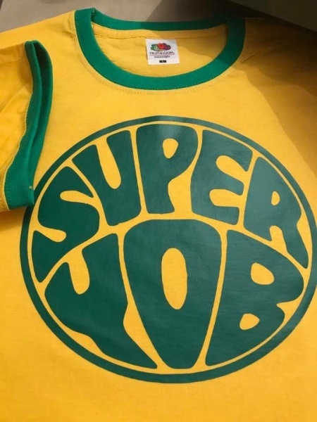 Super Yob T-Shirt Yellow Green Trim